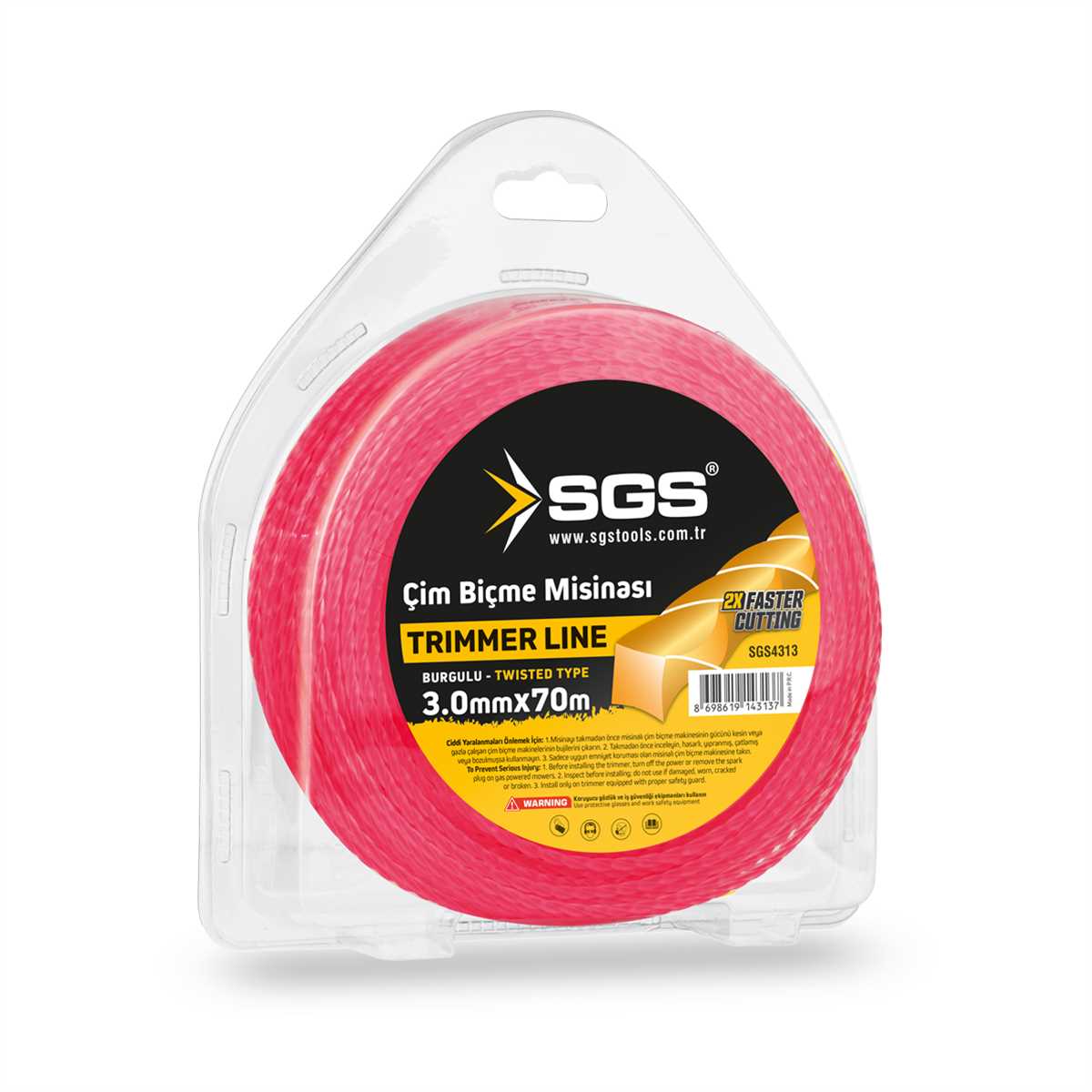 SGS4313 TIRPAN MİSİNASI 3 MM 70 METRE BURGULU (PEMBE)